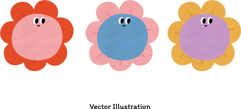 Set of vector cute flower for decoration