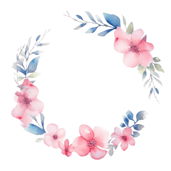 Watercolor floral frame. Illustration png