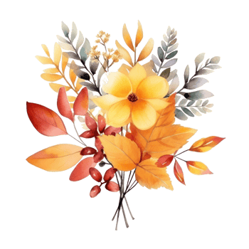 Watercolor Autumn Bouquet. Illustration png