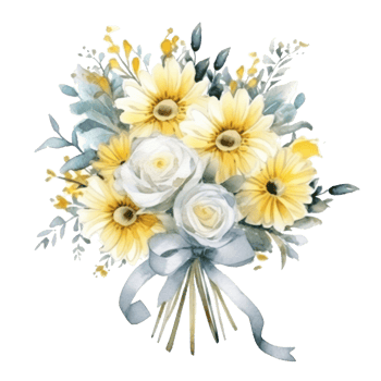 Watercolor cute wedding bouquet. Illustration png
