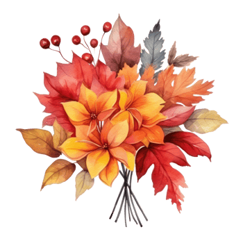Watercolor Autumn Bouquet. Illustration png