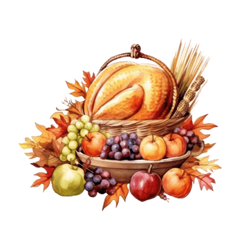 Watercolor Thanksgiving background. Illustration png