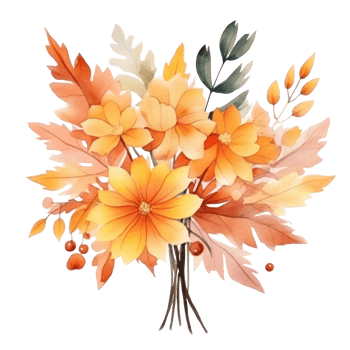Watercolor Autumn Bouquet. Illustration png