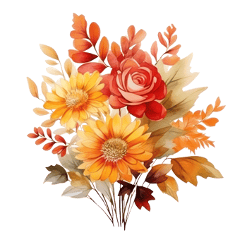 Watercolor Autumn Bouquet. Illustration png