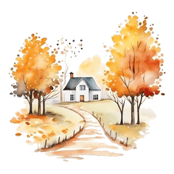 Autumn watercolor background. Illustration png