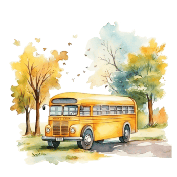 Watercolor back to school background. Illustration png
