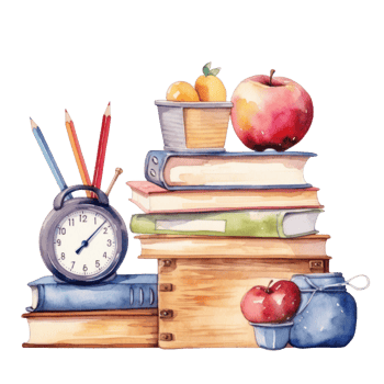Watercolor back to school background. Illustration png