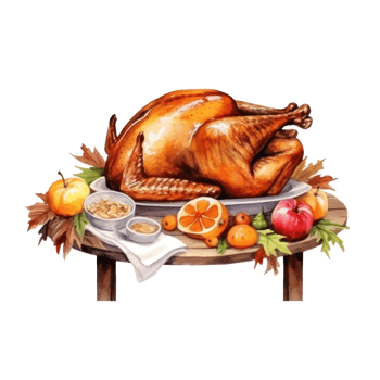Watercolor Thanksgiving background. Illustration png
