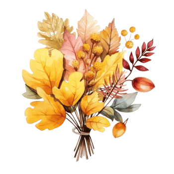 Watercolor Autumn Bouquet. Illustration png