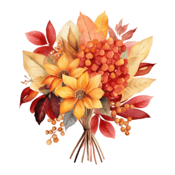 Watercolor Autumn Bouquet. Illustration png
