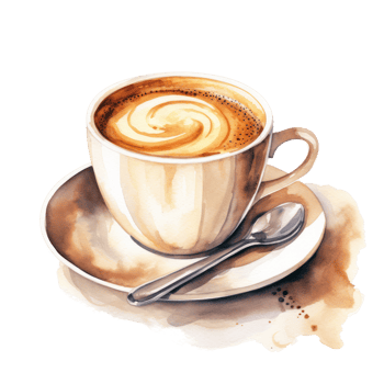 Watercolor cup of coffee. Illustration png