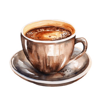Watercolor cup of coffee. Illustration png