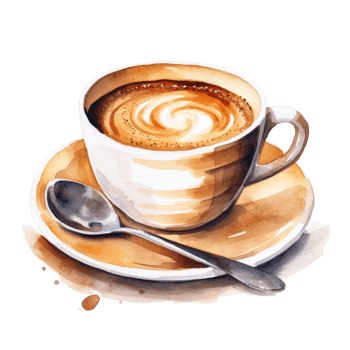 Watercolor cup of coffee. Illustration png