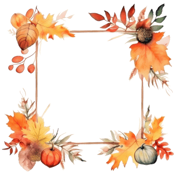 Watercolor Autumn Frame. Illustration png