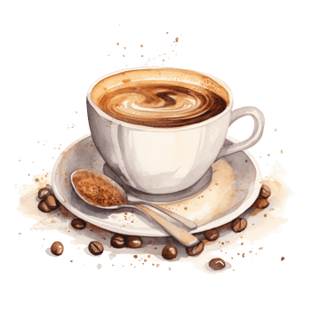 Watercolor cup of coffee. Illustration png