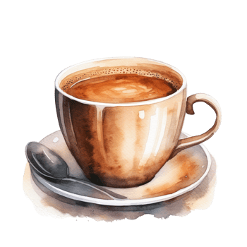 Watercolor cup of coffee. Illustration png