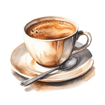 Watercolor cup of coffee. Illustration png