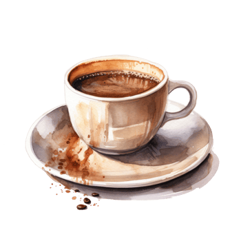 Watercolor cup of coffee. Illustration png