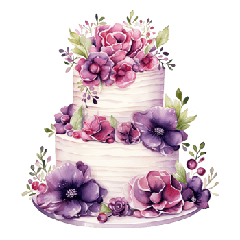 Watercolor Wedding Cake. Illustration png