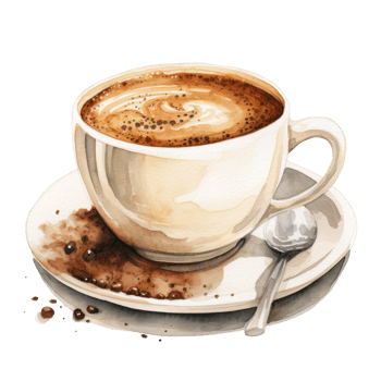 Watercolor cup of coffee. Illustration png