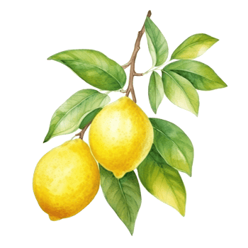 Watercolor lemon isolated. Illustration png