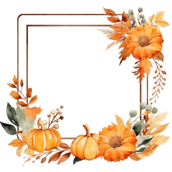 Watercolor Autumn Frame. Illustration png