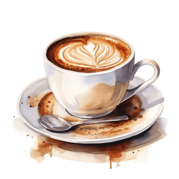 Watercolor cup of coffee. Illustration png