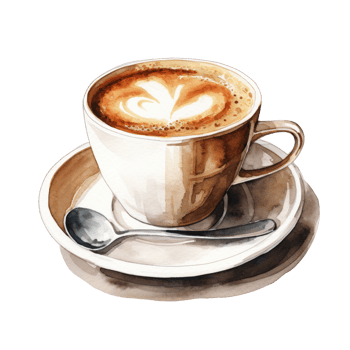 Watercolor cup of coffee. Illustration png