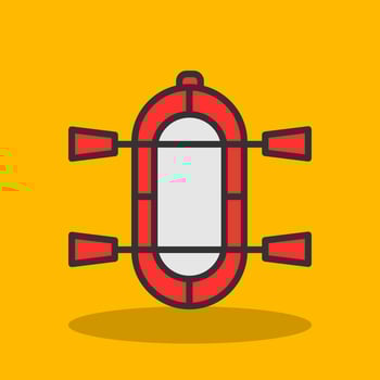 Rafting Vector Icon Design