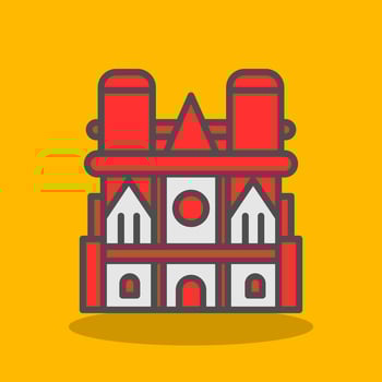 Notre dame Vector Icon Design