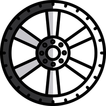 Alloy wheel Vector Icon Design