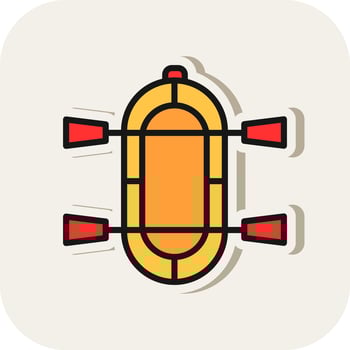 Rafting Vector Icon Design