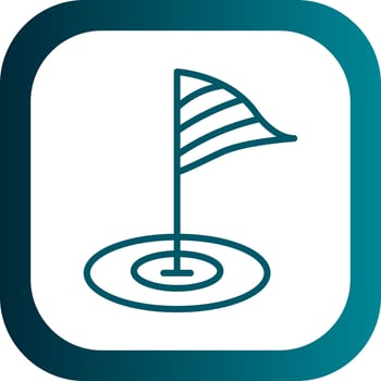 Golf flag Vector Icon Design