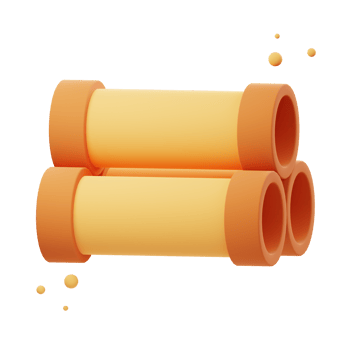 3D Illustration render of Plastic Pipe icon designs. Perfect for plumbing, construction, irrigation, and infrastructure-themed projects to enhance your designs. png