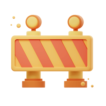 3D Illustration render of Road Block icon designs. Perfect for traffic, construction, obstacle, and safety-themed projects to enhance your designs. png