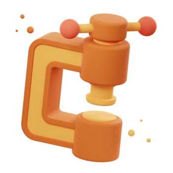 3D Illustration render of Clamp Tool icon designs. Perfect for woodworking, construction, DIY, and crafting-themed projects to enhance your designs. png
