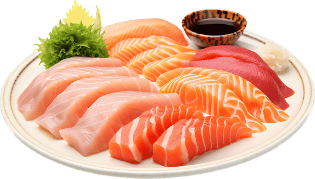 Sashimi png with AI generated