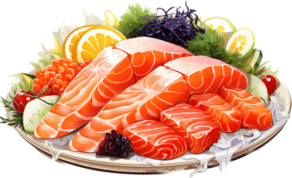 Sashimi png with AI generated