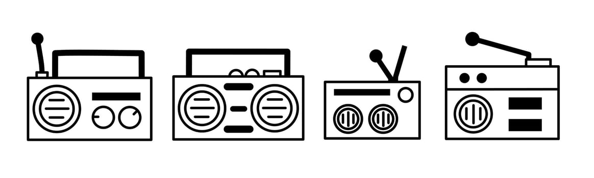 Radio retro icon template. Stock vector illustration.