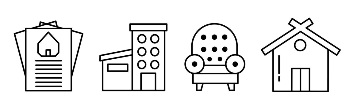 Real estate illustration. Real estate set for business. Stock vector. vector