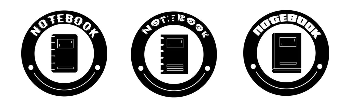 Notebook product sale icon vector illustration. Design for shop and sale banner business.