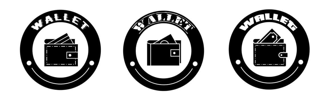 Wallet product sale icon vector illustration. Design for shop and sale banner business.