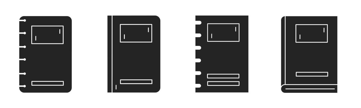 Set of illustrations about notebook icon. Stock vector. vector