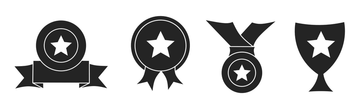 Set of illustrations about medal icon. Stock vector. vector