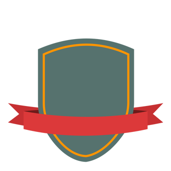 Badge Emblem Design, Flat Badge With Ribbon Decoration, Blank Badge Illustration png