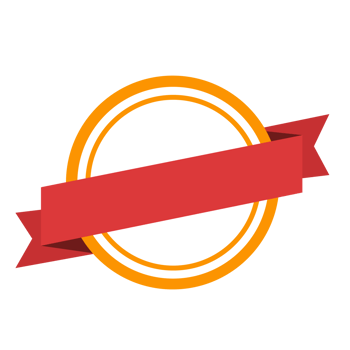 Circle Badge Shape Emblem Design, Flat Badge With Ribbon Decoration, Blank Badge Illustration png