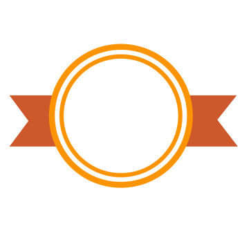 Circle Badge Shape Emblem Design, Flat Badge With Ribbon Decoration, Blank Badge Illustration png