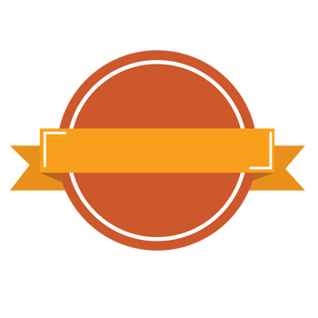 Circle Badge Shape Emblem Design, Flat Badge With Ribbon Decoration, Blank Badge Illustration png