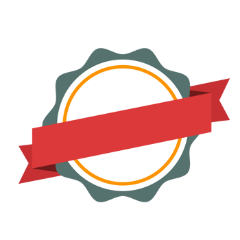 Circle Badge Shape Emblem Design, Flat Badge With Ribbon Decoration, Blank Badge Illustration png