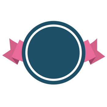 Circle Badge Shape Emblem Design, Flat Badge With Ribbon Decoration, Blank Badge Illustration png